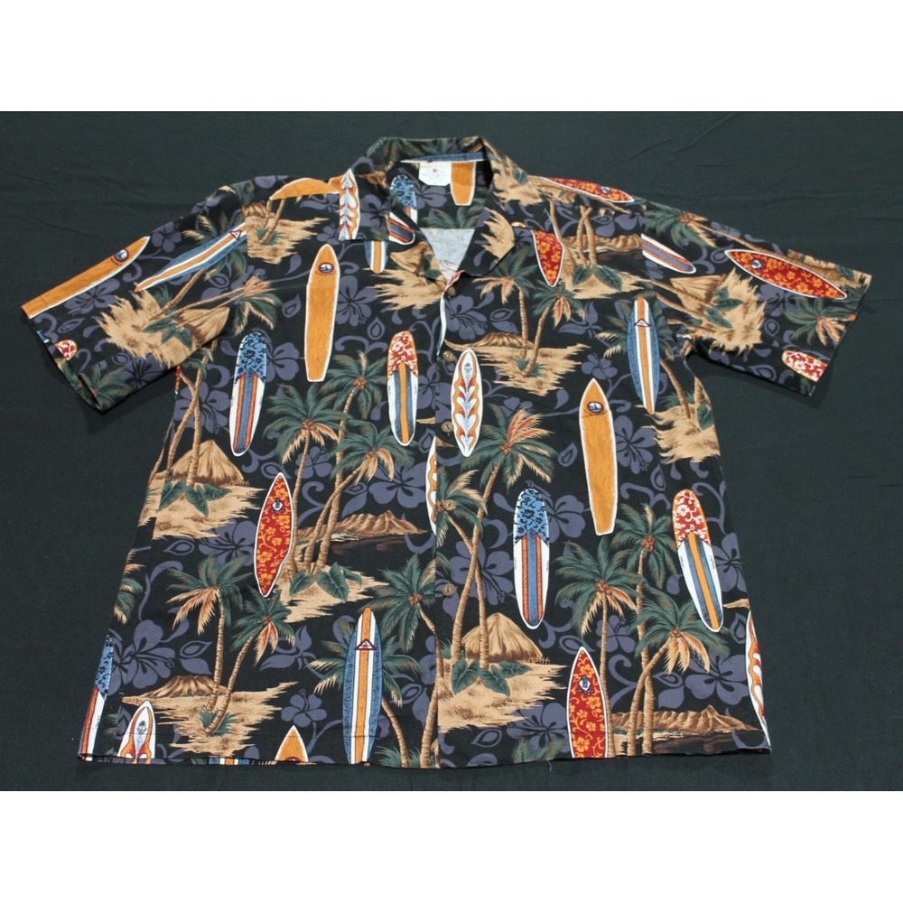 Hawaiian Shirt Mens XL Aloha Republic Surfboard Vtg Made In Hawaii
